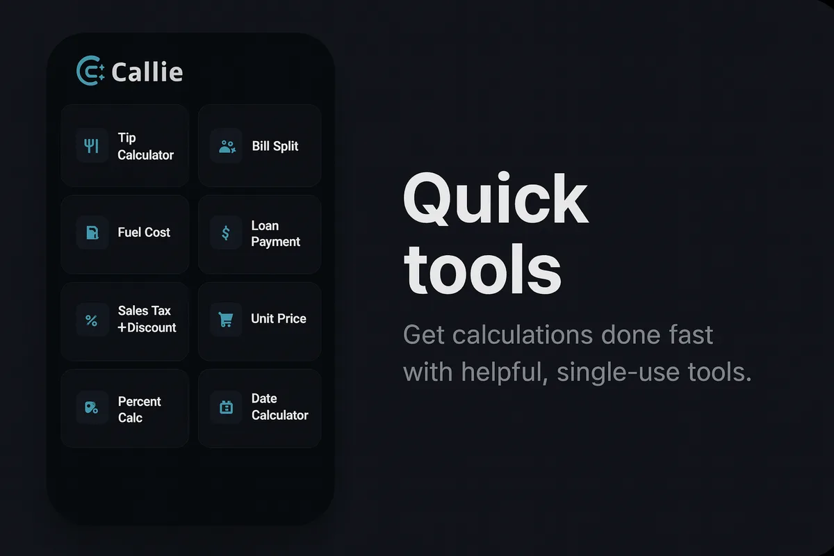 Callie scientific calculator screen with advanced math controls